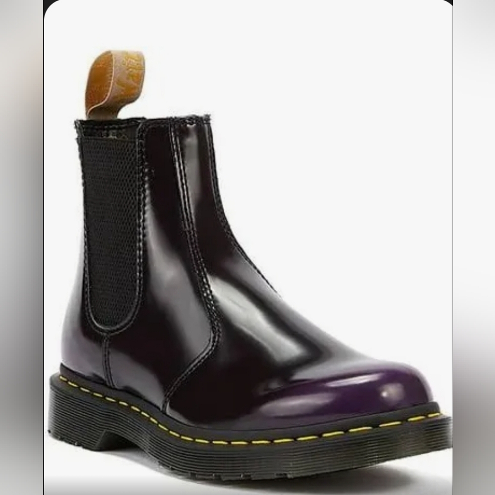 Dr. Martens Women's Vegan Purple and Black Oxfords Boots